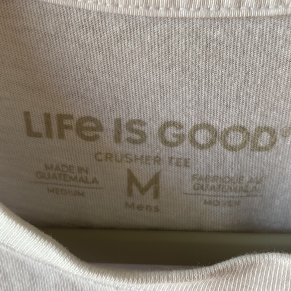 Life Is Good Men’s short sleeve crusher tee. Sz Medium. White-red-blue Eagle - Picture 4 of 6